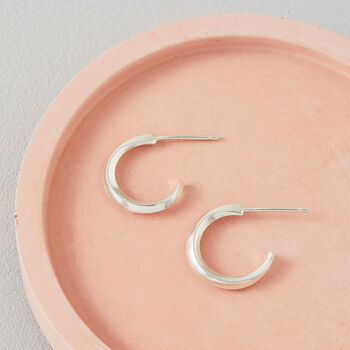 Sterling Silver Curved Small Hoop Earrings, 11 of 11