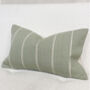 Sage And Cream Stripe Cushion Cover 50 X 30cm, thumbnail 3 of 4