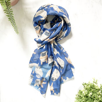 Cute Pug Print Scarf, 2 of 6