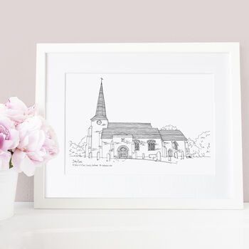 Personalised Christening Venue Sketch Gift, 8 of 10