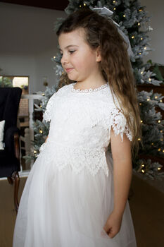 Audrey In Ivory White ~ Party Or Flower Girl Dress, 4 of 9