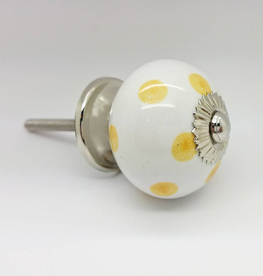yellow ceramic door knobs cupboard drawer pull handles by g decor