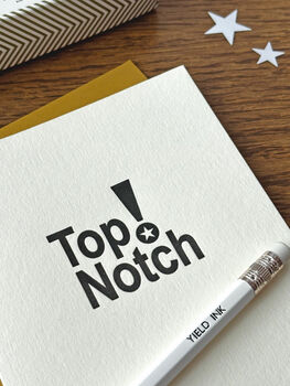 'Top Notch!' Letterpress Celebration Card, 2 of 4