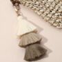 Layered Fringe Tassel Keyring, Four Shades, thumbnail 1 of 9