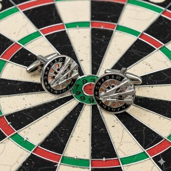 Personalised Dartboard With Darts Cufflinks, 10 of 12