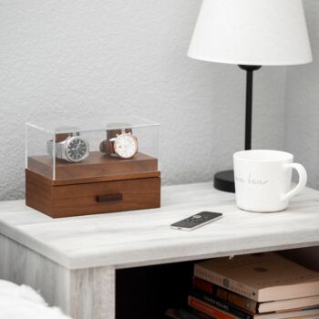 Watch Display Case For Men Christmas Gift Walnut, 4 of 7