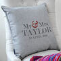 Personalised Mr And Mrs Cushion, thumbnail 1 of 4