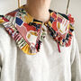 Retro Print Cotton Detachable Collar With Frill, thumbnail 1 of 6