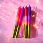 Pink And Gold Metallic Candles 'Aurora', thumbnail 1 of 3