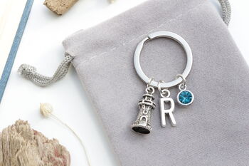 Personalized Lighthouse Keyring, Sea Lover Gift, 2 of 10
