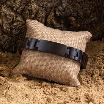 Engraved Ebony Wood Bracelet – Personalised Wooden Gift For Men And Women, 4 of 7