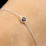 Sterling Silver January Garnet Birthstone Bracelet, thumbnail 2 of 9