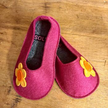 Children's Felt Flower Slippers By Isolyn, 8 of 9