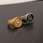 Men's Gold Saint Christopher Steel Signet Ring For Men, thumbnail 5 of 12