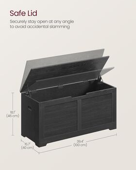 Storage Chest With Safety Hinges Shoe Storage Bench, 8 of 12