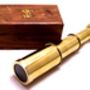 Six Inch Brass Handheld Mini Telescope With Wooden Box, thumbnail 8 of 12