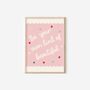 Girls Nursery Wall Art Set | Pink Nursery Prints | Personalised Floral Bedroom Decor, thumbnail 4 of 6