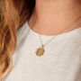 Gold Hamsa Coin Necklace Good Luck, thumbnail 2 of 4