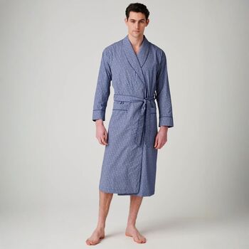 Men's 'Navy Paisley' Crisp Cotton Robe, 2 of 5