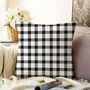 Black And White Gingham Soft Cushion Cover, thumbnail 2 of 4