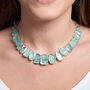 Aquamarine Gemstone Sterling Silver Statement Necklace, thumbnail 1 of 2