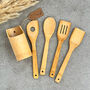 Bamboo Wood Kitchen Utensil Set With Holder, thumbnail 8 of 8