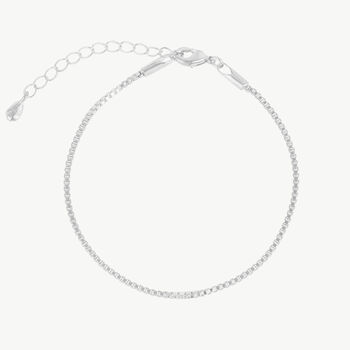 Tiny Cubicle Silver Chain Bracelet, 2 of 7