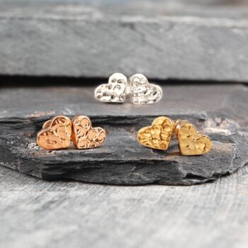 Heart 18kt Gold Plated Silver Small Stud Earrings, 5 of 7
