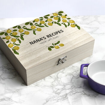 Personalised Lemon Grove Recipe Box, 7 of 10