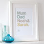 Personalised Typographic Family Names Print, thumbnail 7 of 10