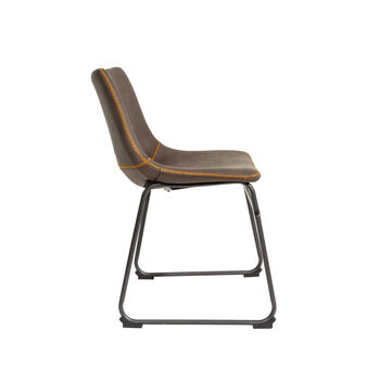 Dexter Moleskin Mussel Brown/Grey Two Dining Chairs, 6 of 6