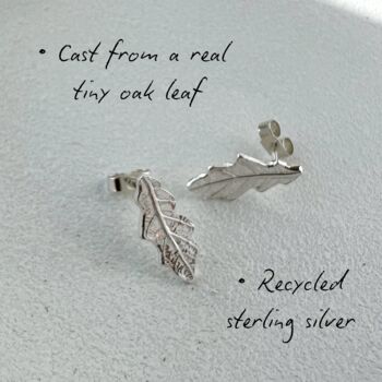 Oak Leaf Stud Earrings, 2 of 3