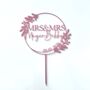 Personalised Mr And Mrs Floral Wedding Cake Topper, thumbnail 2 of 6