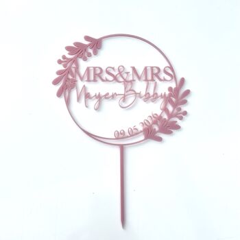 Personalised Mr And Mrs Floral Wedding Cake Topper, 2 of 6