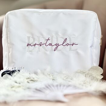 Personalised Embroidered Bride Pouch, 7 of 7