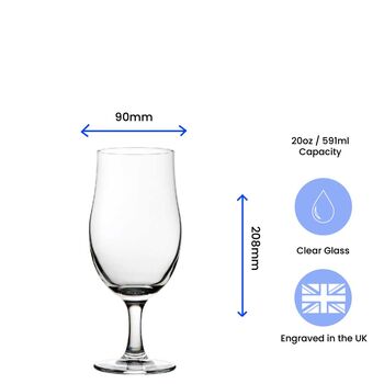 Personalised Engraved Stemmed Beer Glass In Gift Box, 4 of 6