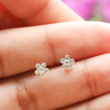 Tiny Flower Stud Earrings, 3 of 7
