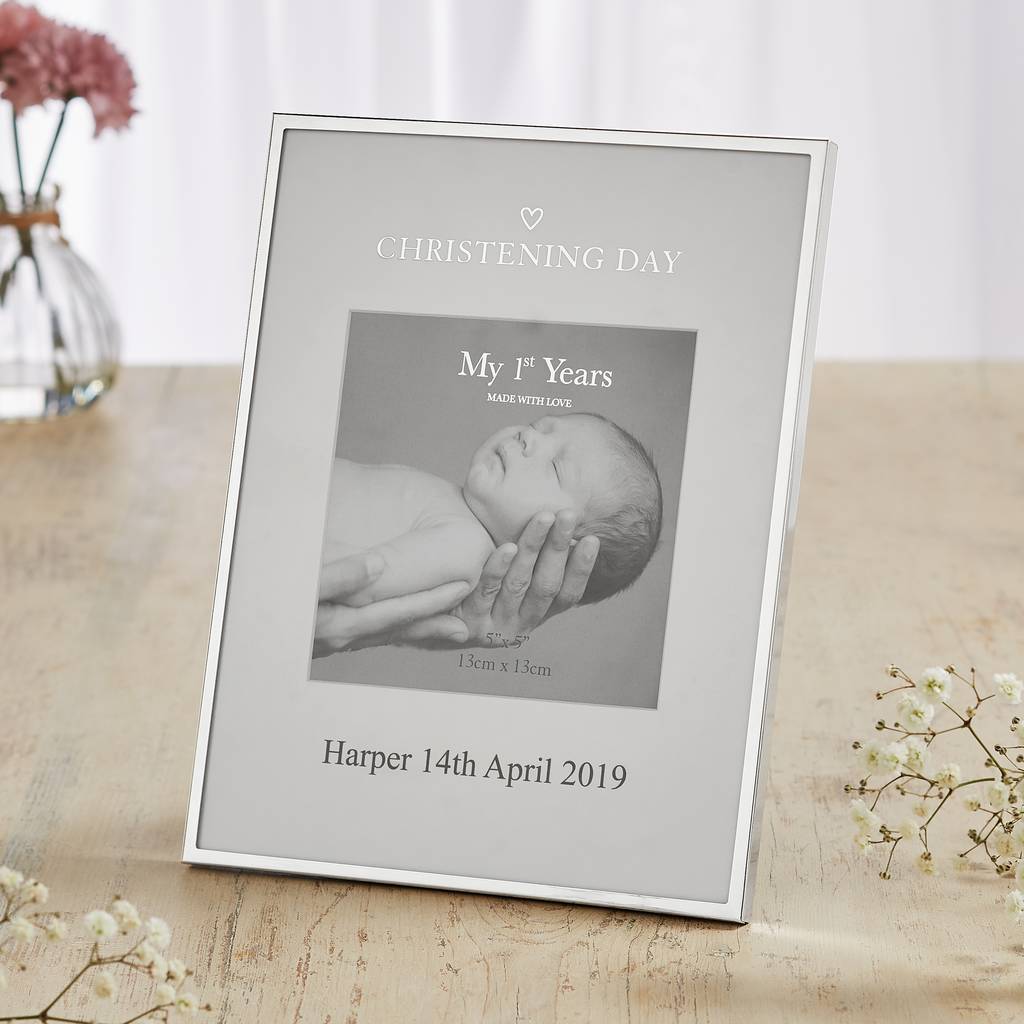Personalised Silver Plated Christening Day Photo Frame By My 1st Years