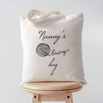 Personalised Cotton Knitting Bag, 2 of 3