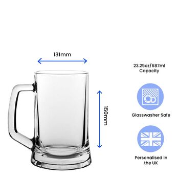 Personalised Engraved Mega Pint Beer Glass, 3 of 5