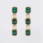 Malachite 18k Gold Plated Drop Earrings, thumbnail 1 of 3
