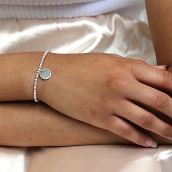 Personalised Sterling Silver Stretchy Bead Bracelet, 2 of 5