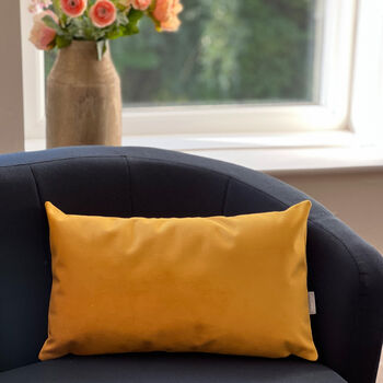 Luxury Super Soft Velvet Cushion Mustard Yellow, 5 of 6