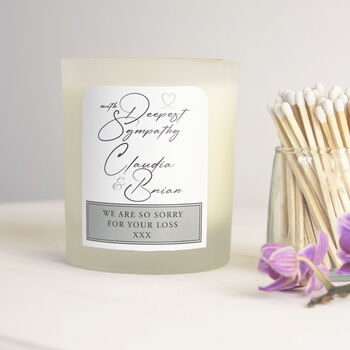 Personalised With Deepest Sympathy Soy Wax Candle, 3 of 10