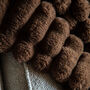 Ribbed Chocolate Brown Faux Fur Throw, thumbnail 3 of 4
