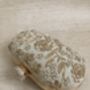Gold Silk Oval Clutch Bag, thumbnail 2 of 9