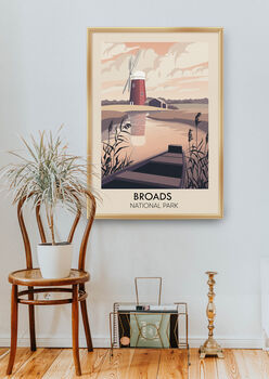 Broads National Park Travel Poster Art Print, 5 of 8