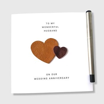 3rd Wedding Anniversary Card Leather Anniversary, 5 of 7
