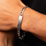 Personalised Mens Damascus Steel ID Bar Bracelet, thumbnail 1 of 12