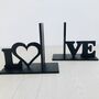 Love Sign Modern Decorative Bookends, thumbnail 3 of 4